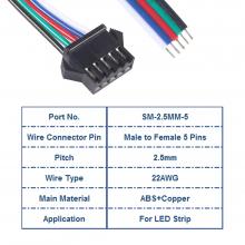OEM/ODM JST SM 2pin Connector,Micro Male and Female Connector Adapter Plug,Red Black Terminal Connector Cable with 15CM 